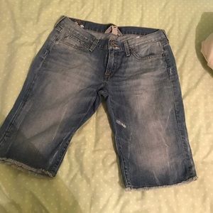 Blue jean knee shorts